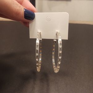 Clear hoop earrings with gems